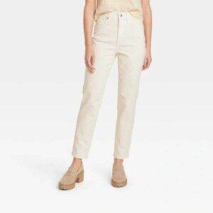 Universal Thread High Rise 90s Slim Jeans 14 Womens Comfort Stretch‎ Beige Cream